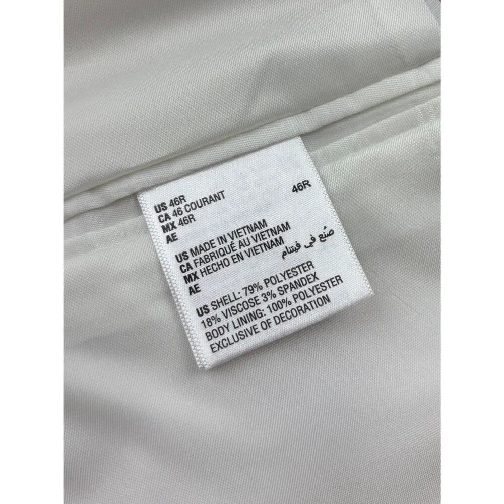 $295 NEW BAR III MENS 46R CREAM FLORAL JACQUARD TUXEDO SUIT JACKET